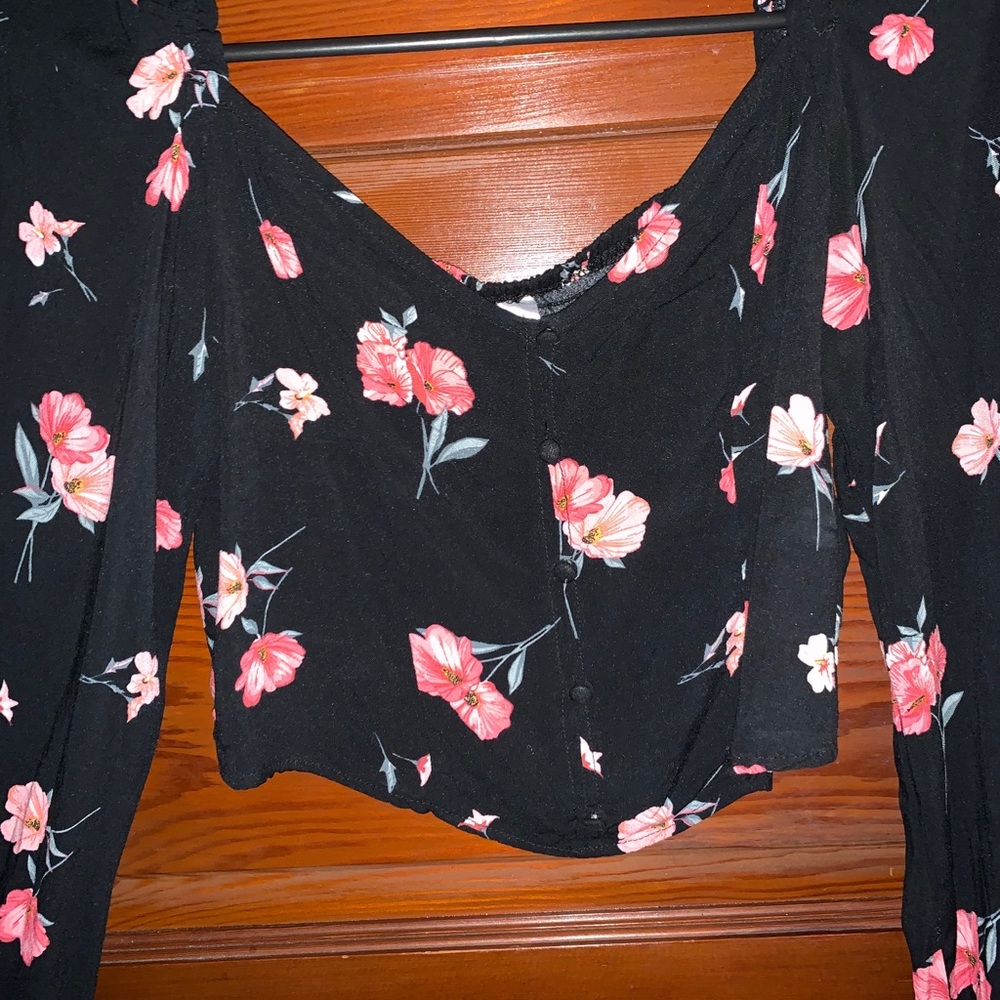 floral long sleeve top